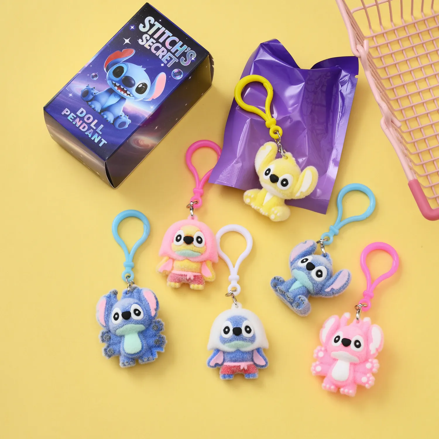 

New 6pcs/lot Stitch Cave Fun Blind Box Cute Pendant Trendy Toy Surprise Toy Keychain High Quality Kids Birthday Gift Boys Girls
