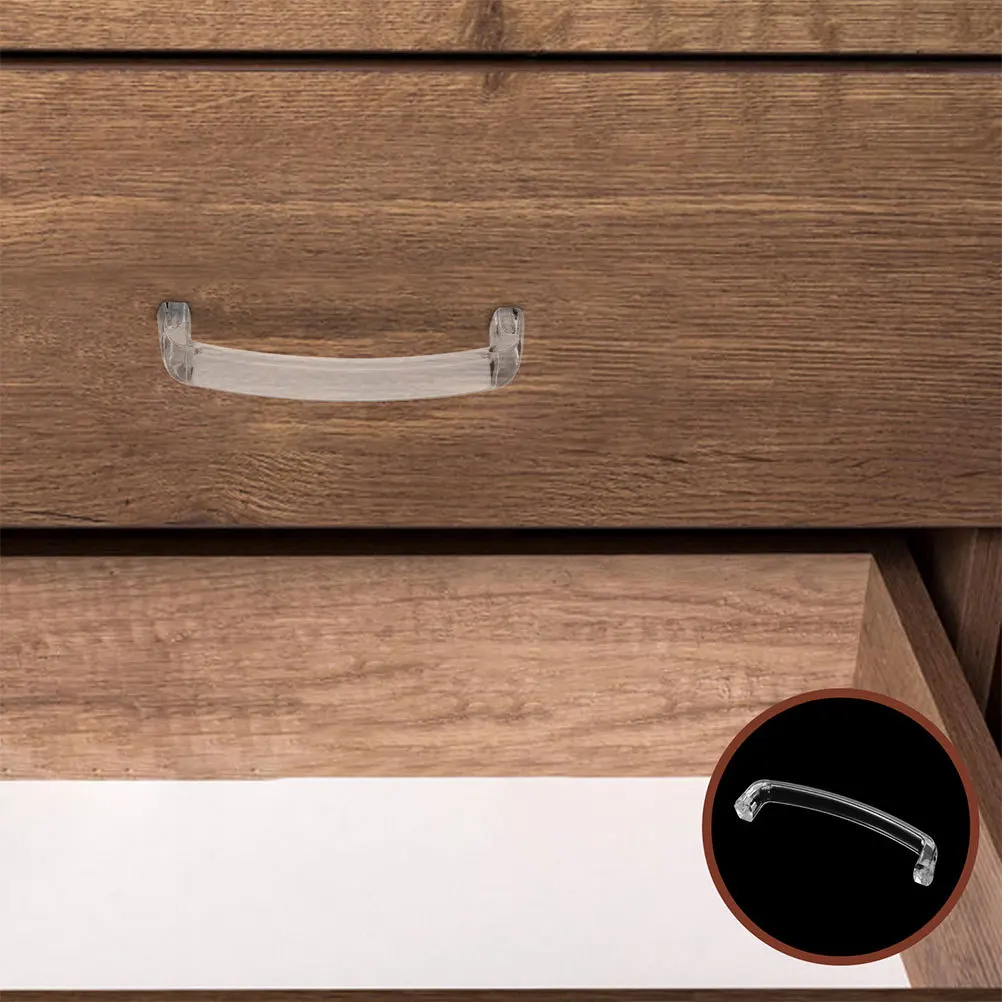 

1 set 1 Set Clear Acrylic Cabinet Modern Transparent Drawer Handles For Kitchen Bedroom Wardrobe Furniture Hardware Replacement