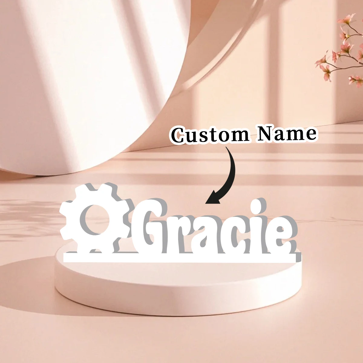 1pc Custom gear PVC Ornament,DIY Paintable,Bedroom Living Room Table Wall Decor,Wedding Birthday Anniversary Graduation Gift - view 5
