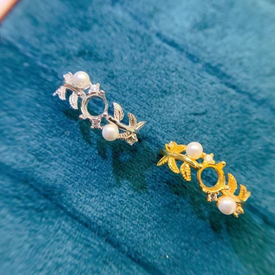 5mm Round Gemstone Ring Setting 925 Silver Ring Setting for Jewelry Making 3 Layers Gold Plating No Fading