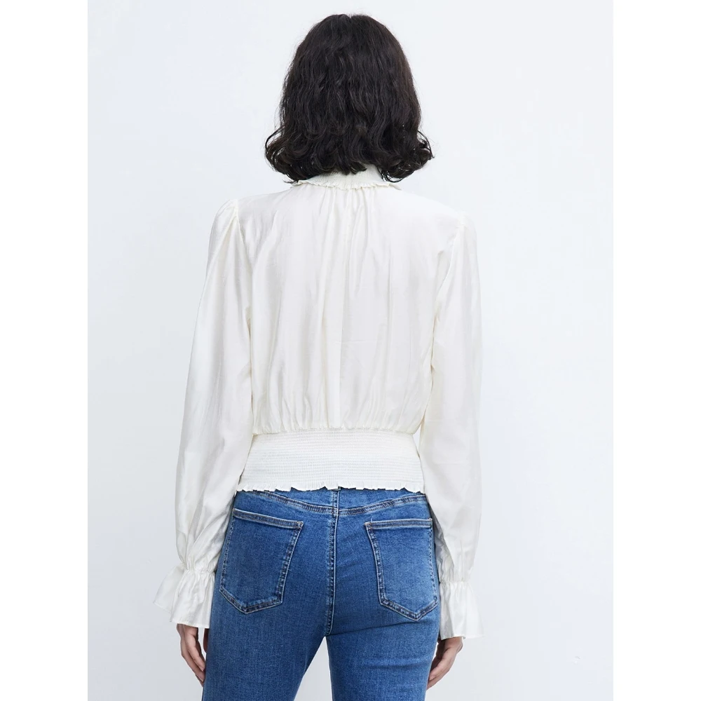 

R Series High Quali ort Кружевной воротник для похудения талии для женщин Commute Sle Long Sve Color Полная передняя пуговица