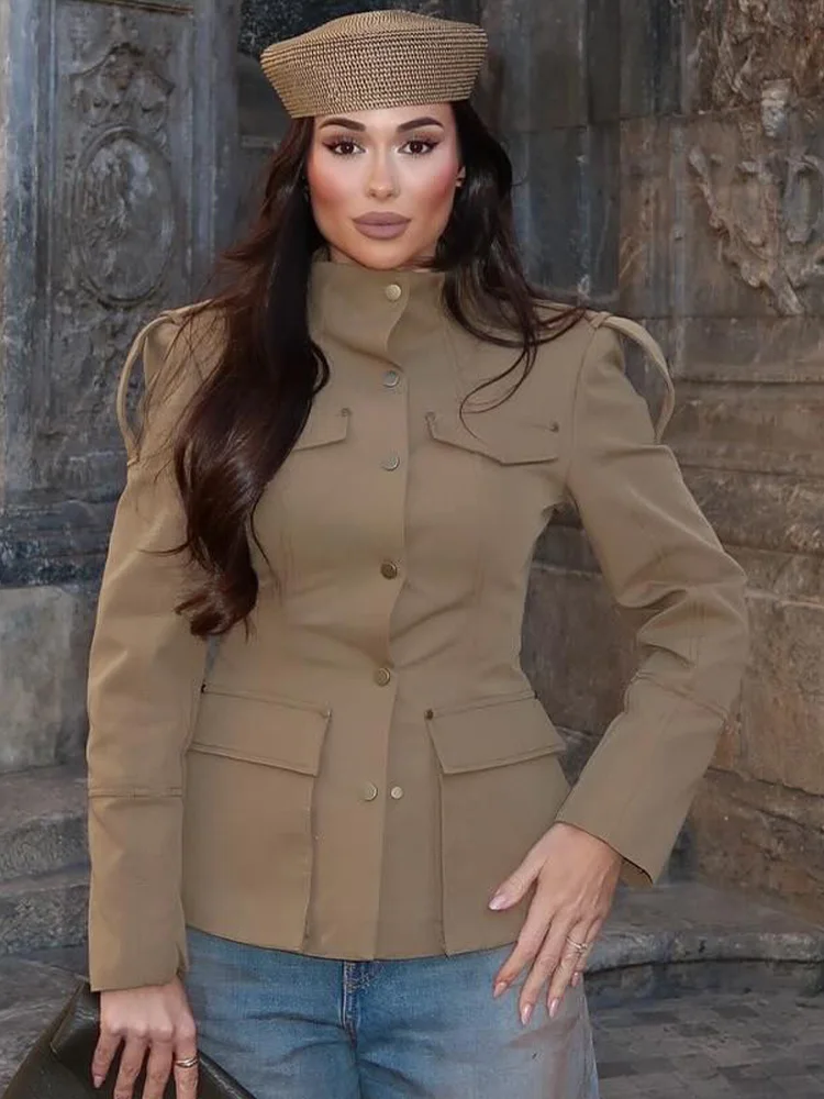 HH Woman Fashion Long Sleeve Commuter Jacket Women Elegant Single Breasted Pocket Decoration Casual Slim 2026 Blazer Jacket