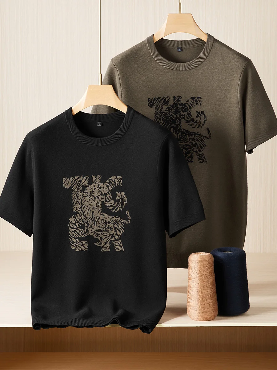 

Мужской вязаный свитер свободного кроя, модный, осенне-зимний, новый, больших размеров, повседневный, с круглым вырезом