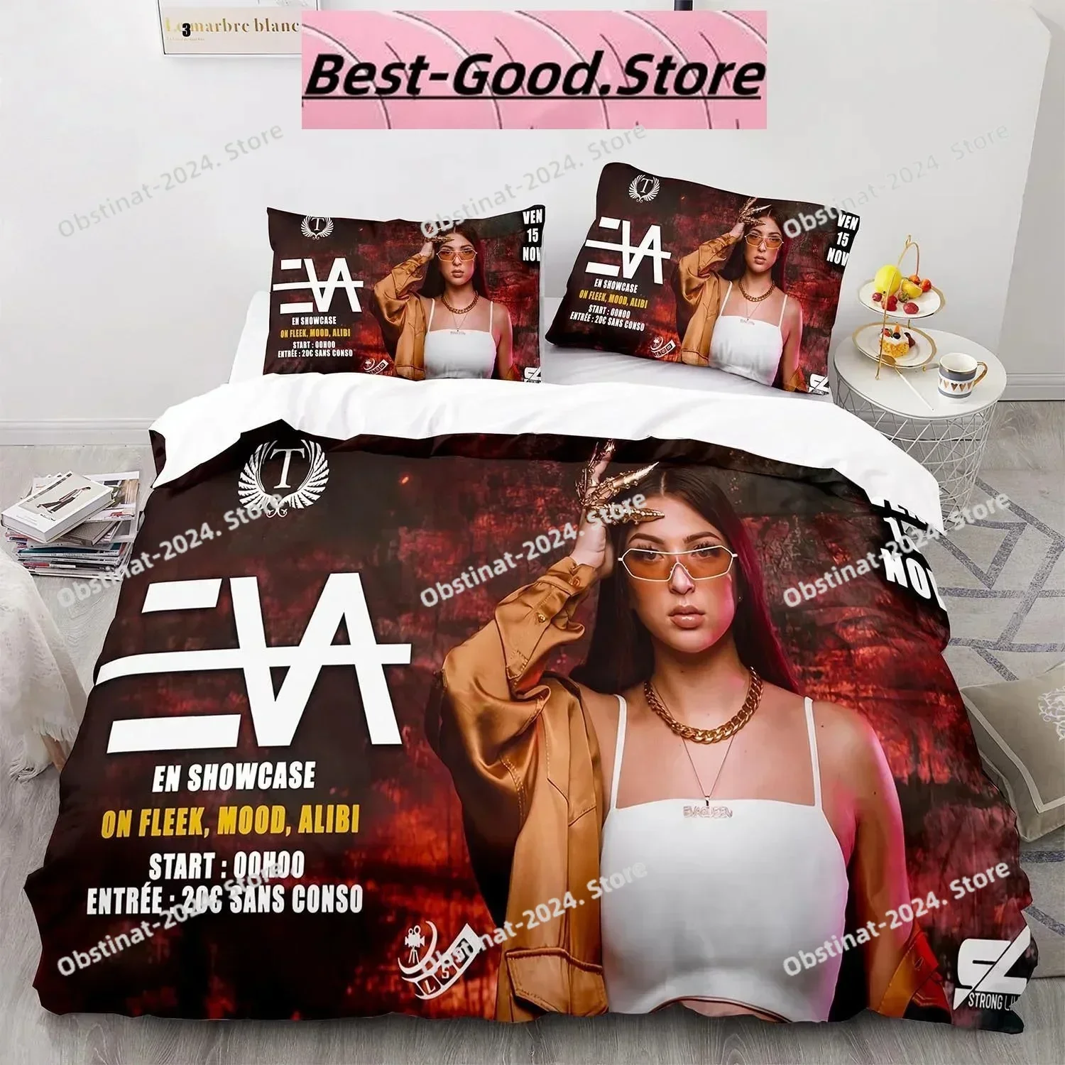 3D Fashion Singer E-Eva Queen Bedding Set Printed single Comforter Quilt Duvet Cover Pillow Case 3 Pieces Sets Kids Adult Size