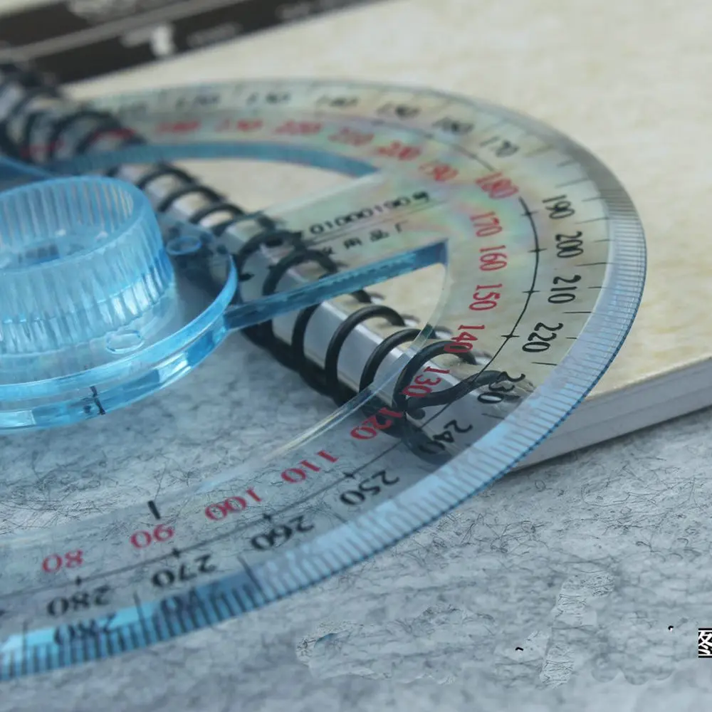 Durable Rotary Swing Arm Full Circle Math Office Protractor Pointer Angle Ruler Goniometer Measuring tools