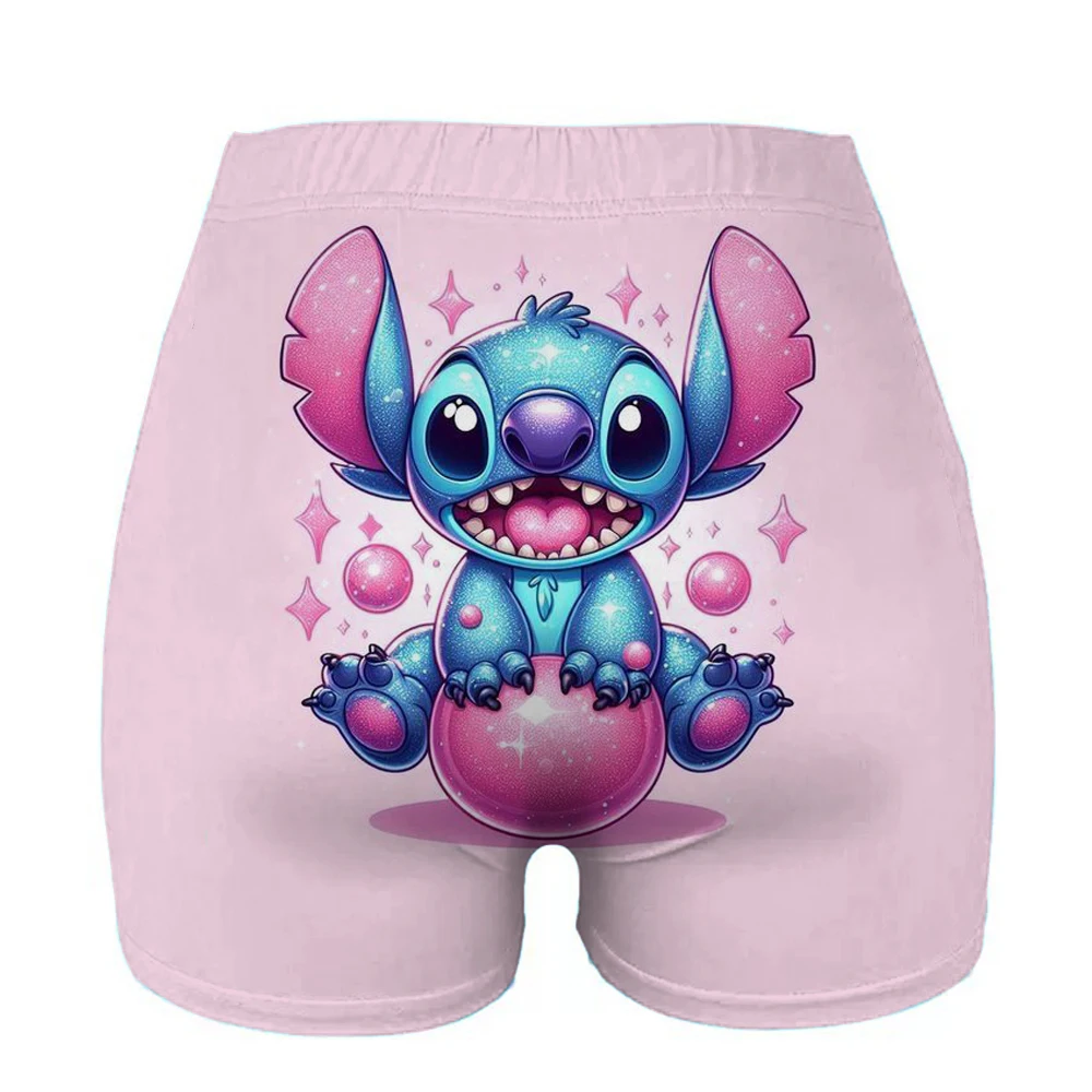 Pantaloncini da yoga da allenamento Kawaii con motivo Lilo e punto personalizzati da donna Pantaloncini da pallavolo da corsa atletica da palestra