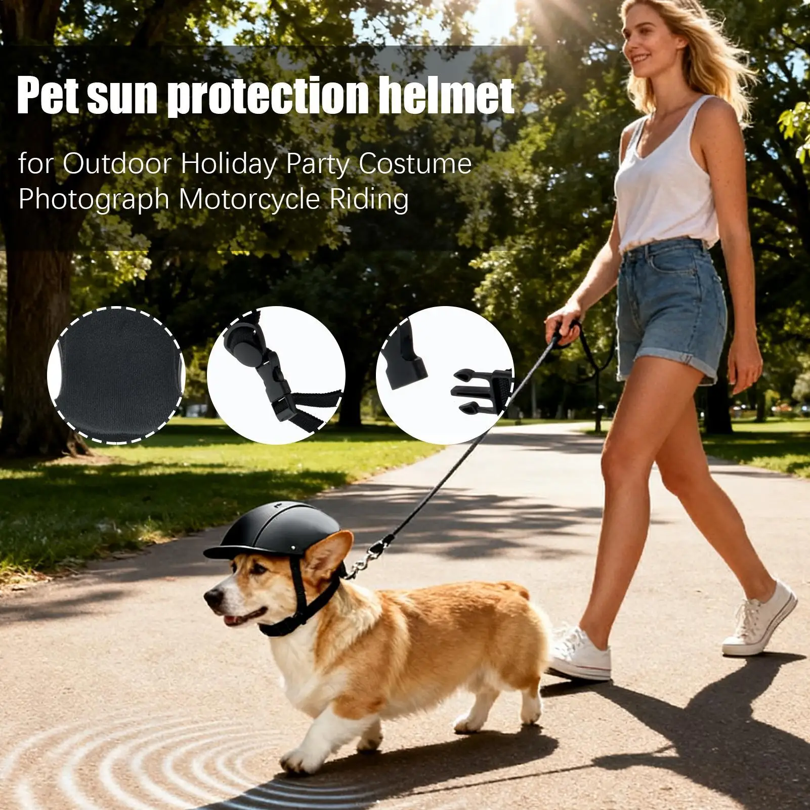 خوذات الكلاب، أغطية رأس مقاومة للماء للأشعة فوق البنفسجية، أغطية رأس للحماية من أشعة الشمس للكلاب في الهواء الطلق، صورة تنكرية لحفلات العطلات