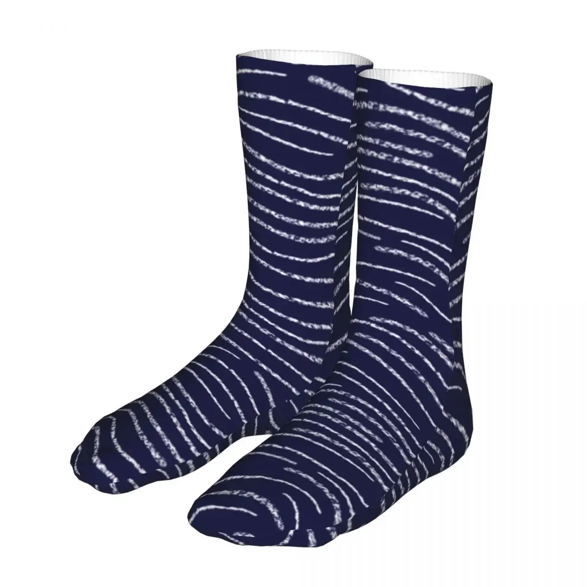 Ocean Blue White Wavy Striped Socks Men Women Fashion Socks High Quality Spring Summer Autumn Winter Socks Gifts