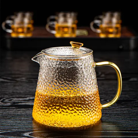 Teiera in vetro resistente al calore di alta qualità Teaware cinese kung fu Set da tè Bollitore Puer Caffettiera in vetro Comoda teiera da ufficio