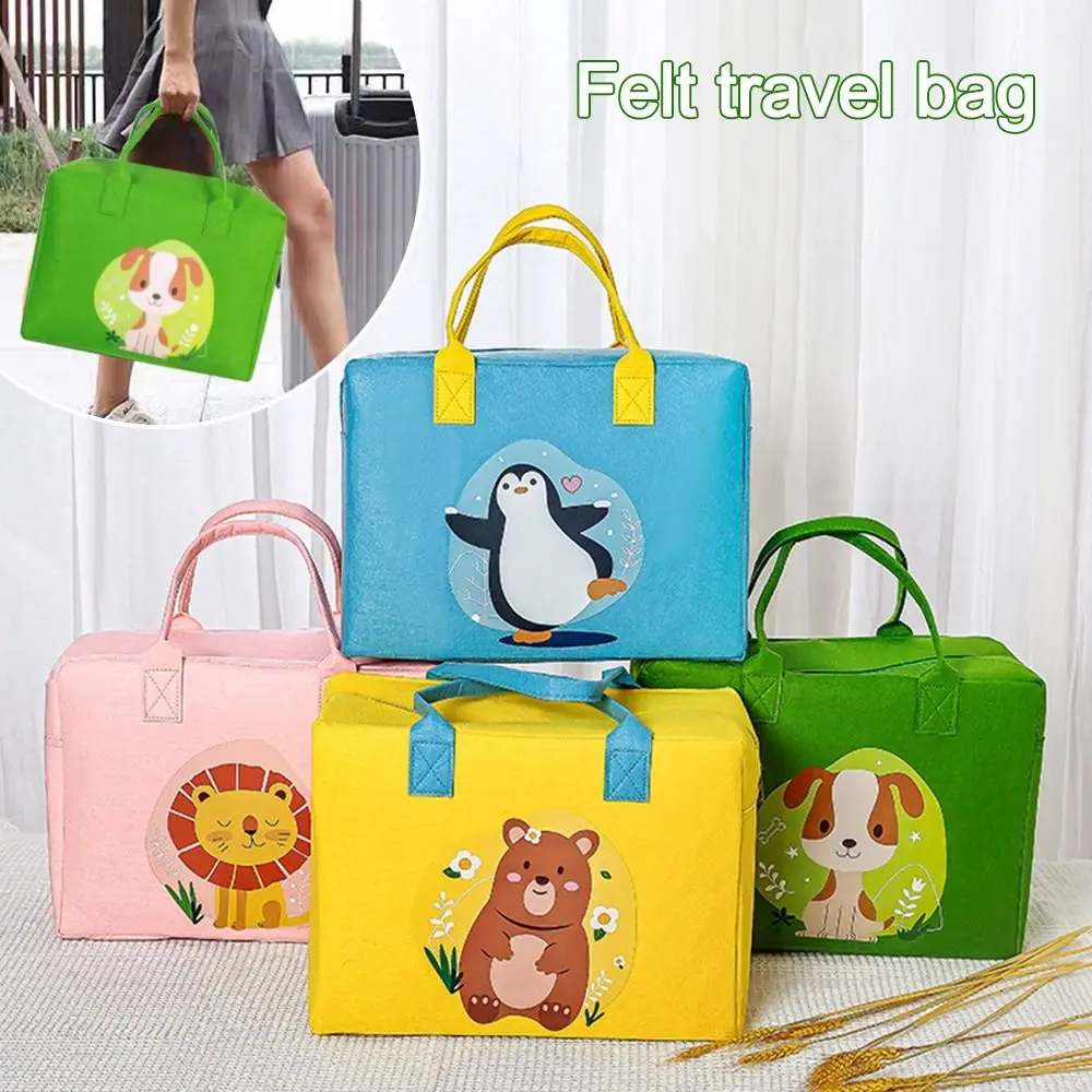 Cartoon Felt Travel Bag Fashion Reusable Large Capacity Shoulder Bag Tote Bag Travel