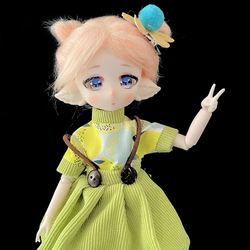 24cm / 28cm Makeup Elf Doll Open Head Small 1/6 Bjd Doll Body DIY Handmade Dolls Kids Girls Toy Gift