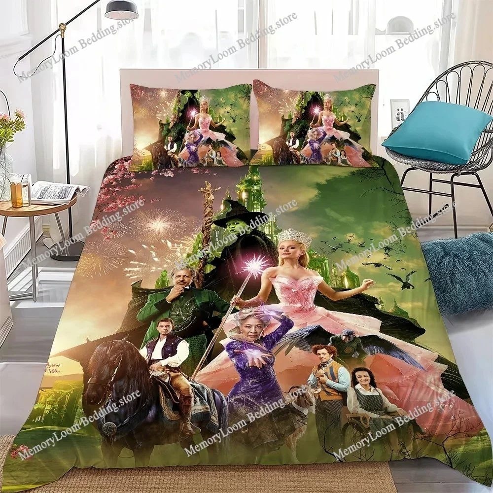 

Комплект постельного белья Film Fantasy W-Wicked For Good: Мягкий хлопковый пододеяльник для кровати, всесезонный, для студенческих общежитий и домашнего текстиля