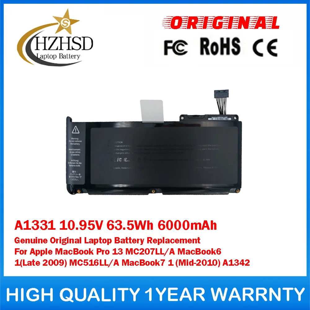 

A1331 10.95V 63.5Wh 6000mAh Genuine Original Laptop Battery Replacement For Apple MacBook Pro 13 MC207LL/A MacBook6 1(Late 2009)