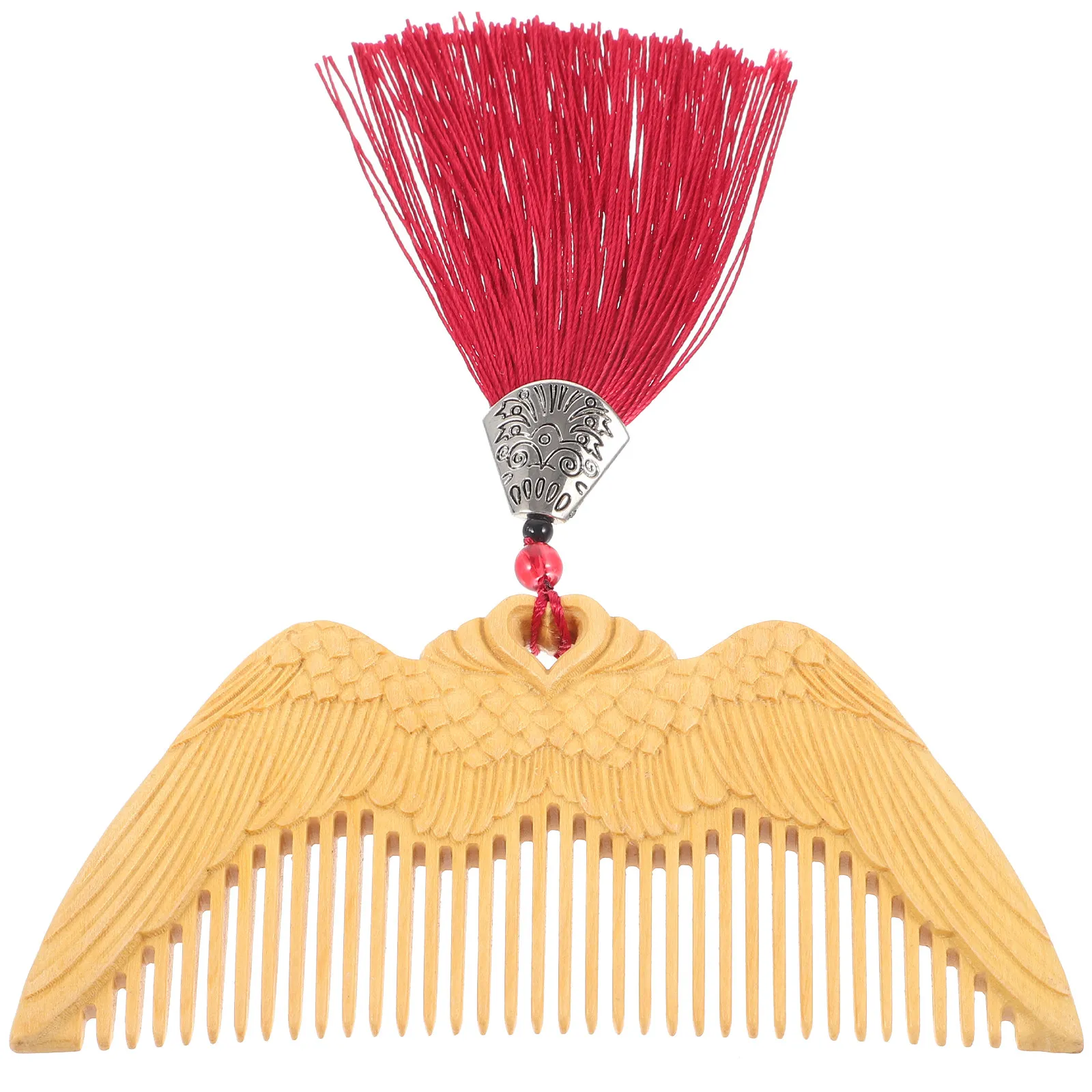 

Angel Wings Wooden Anti-Static Small Comb Fine Tooth Comb Portable Detangling Hair Brush for Women Lightweight Travel Styling