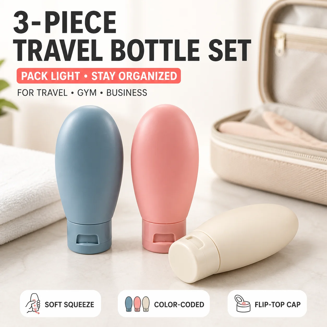 Dry Shampoo Travel - 1/2/3Pcs Travel Bottles Set Refillable Soft