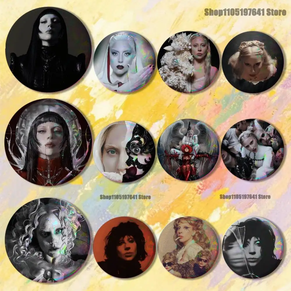 

Singer L-Lady-GagaS Mayhem Badges Button Round Creative Pin Brooch Badge Bag Decor Accessories Fans Collect Friends Gifts