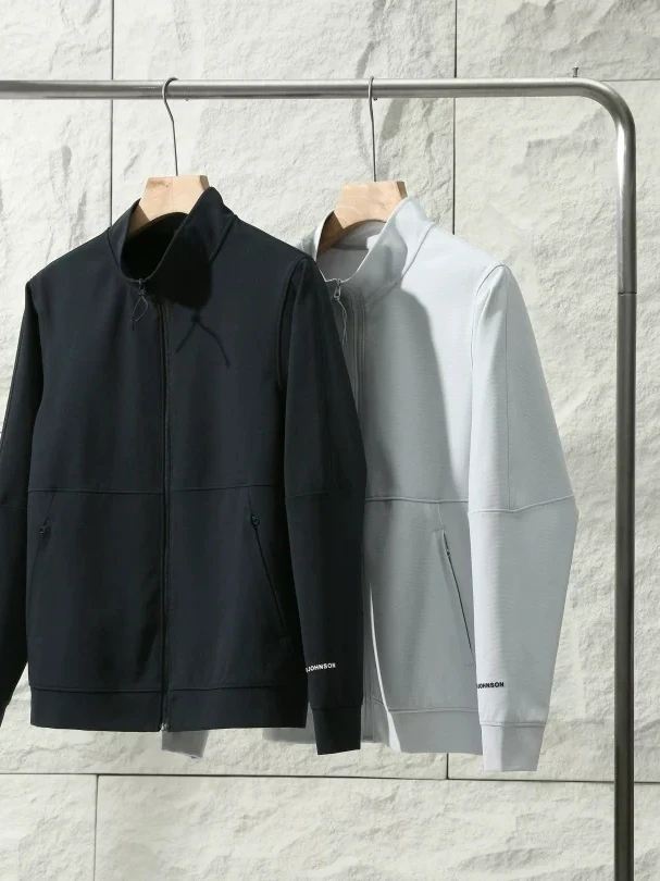 

Men's Casual Jacket Breathable Polyester Fiber Standard Fit Pure Color Spring Autumn Wear Simple Versatile Zipper Closure