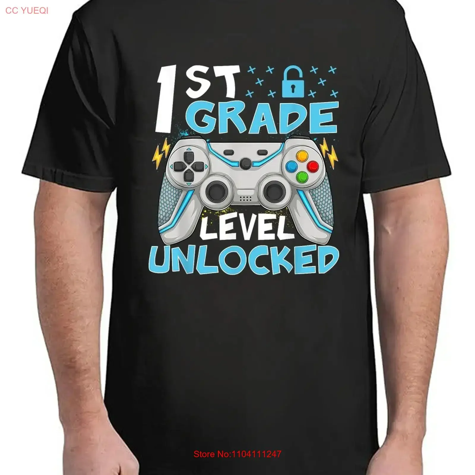 Back to School 1st grade Gamer First Day of Adult Size S 4XL T Shirt vintage Washed streetwear fashion Breathable Soft Unisex