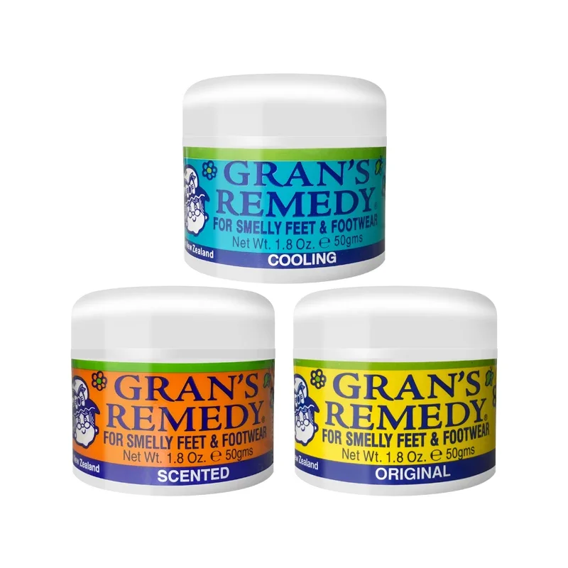 

20PCS (Original, Cooling & Scented) Grans Remedy Foot Powder for Smelly Feet and Footwear 50g