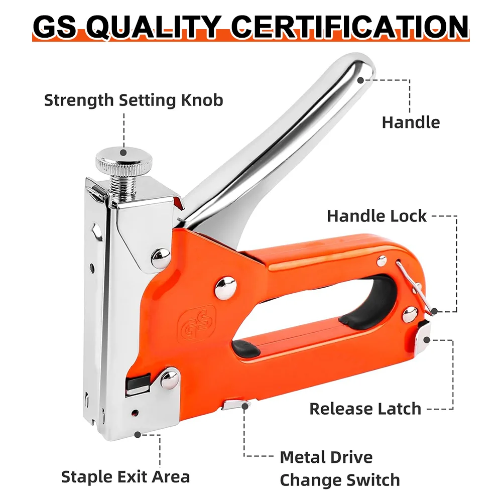 4 in 1 Staple Gun Kit U-shaped Nail Gun Heavy Duty Staple Gun with Stapler Remover and 1200pcs Staples Home Upholstery Fix Tools