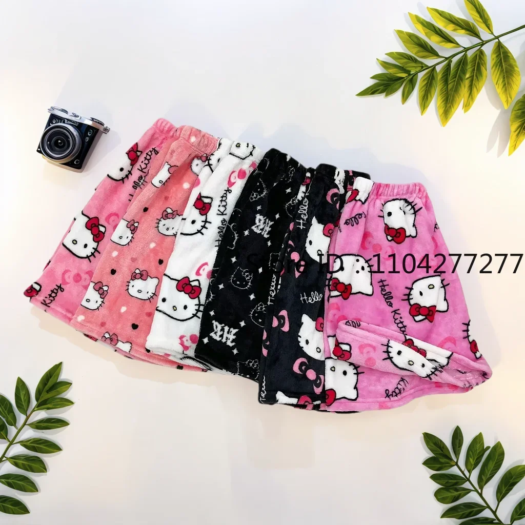 

Hello Kitty Pajama Pants Anime Hellokitty KT Shorts Loose Cartoon Couple Shortswear Women Leisure Home Sleeping Wears