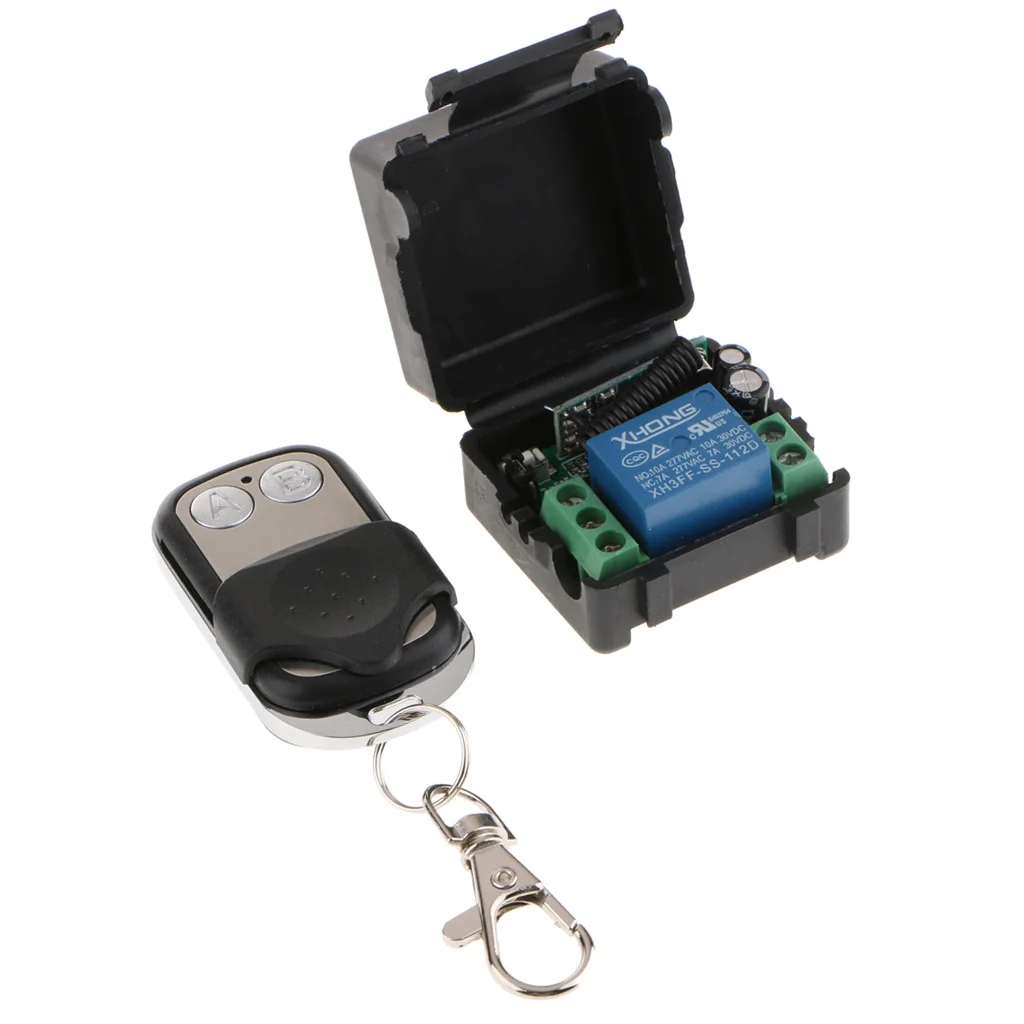 DC 12V 10A Relay 1 Saluran RF Remote Control Switch Pemancar + Penerima,