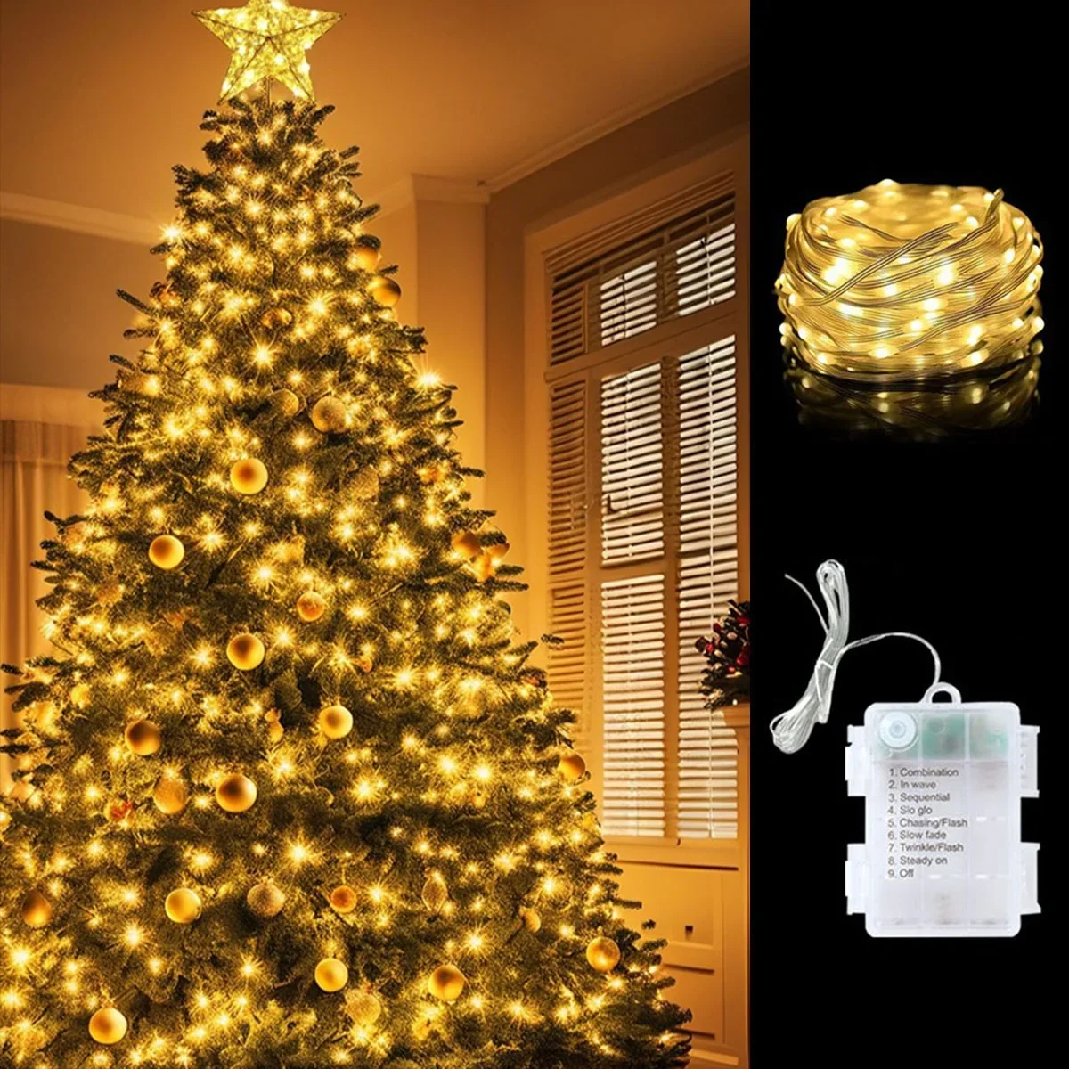 5/10M LED Leather Cord Lights Christmas Fairy Lights Garland Christmas Tree Decorations for Home 2024 Navidad Noel New Year 2025