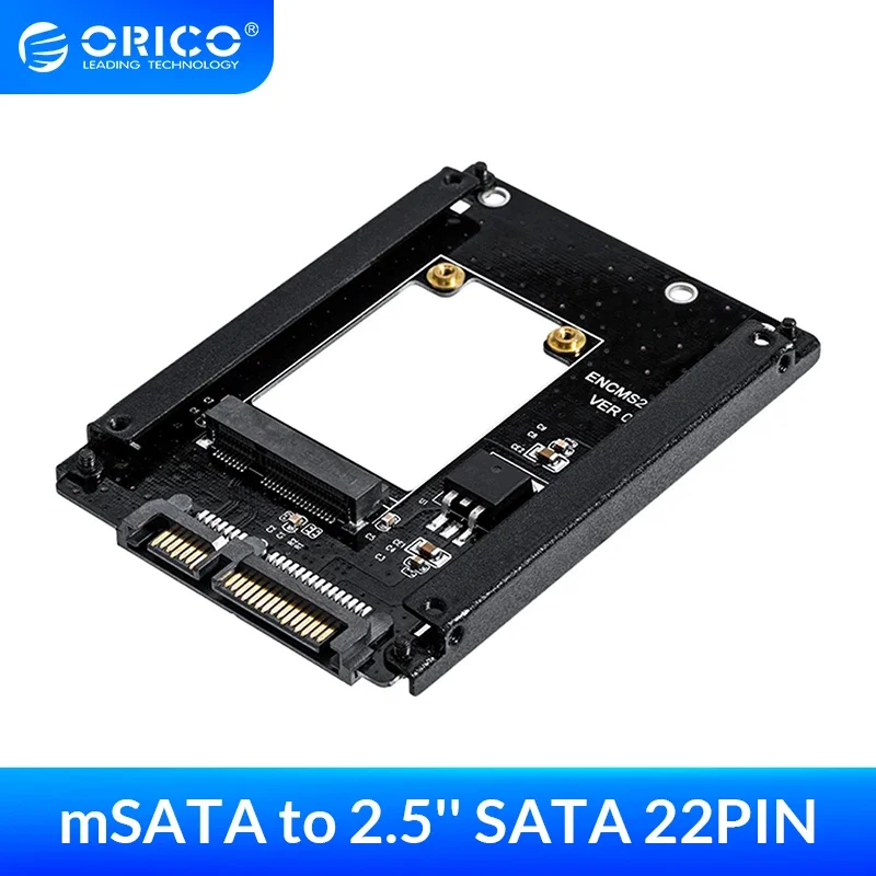 

ORICO mSATA на 2,5-дюймовый адаптер SATA 22PIN SSD-адаптер, полноразмерный размер с поддержкой mSATA на SATA3 SSD для корпуса mSATA SSD