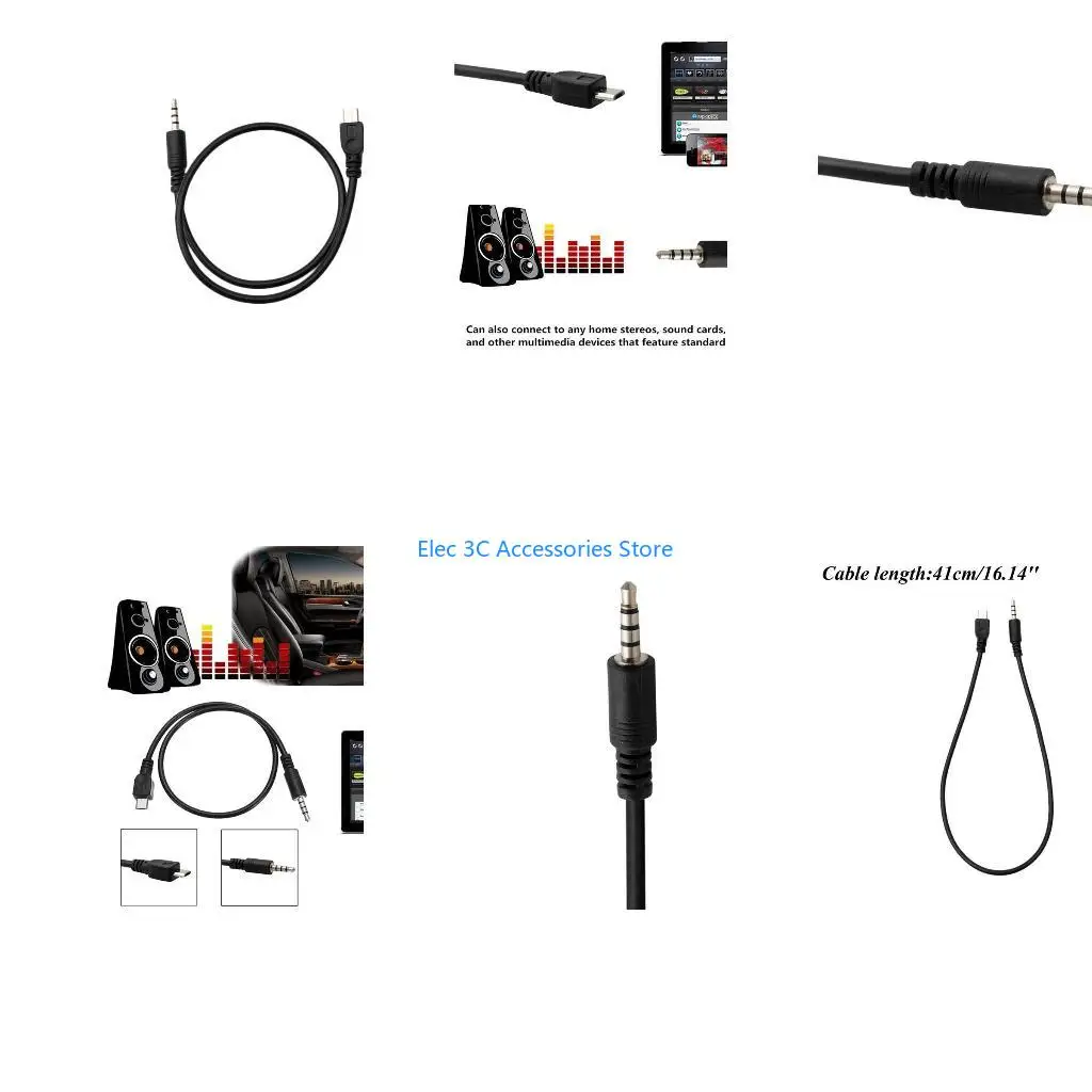 Y51A Micro Usb to 3.5mm Cable Connector 3.5 Headphone Plug Phone Adapter Cable Multifunction 3.5mm