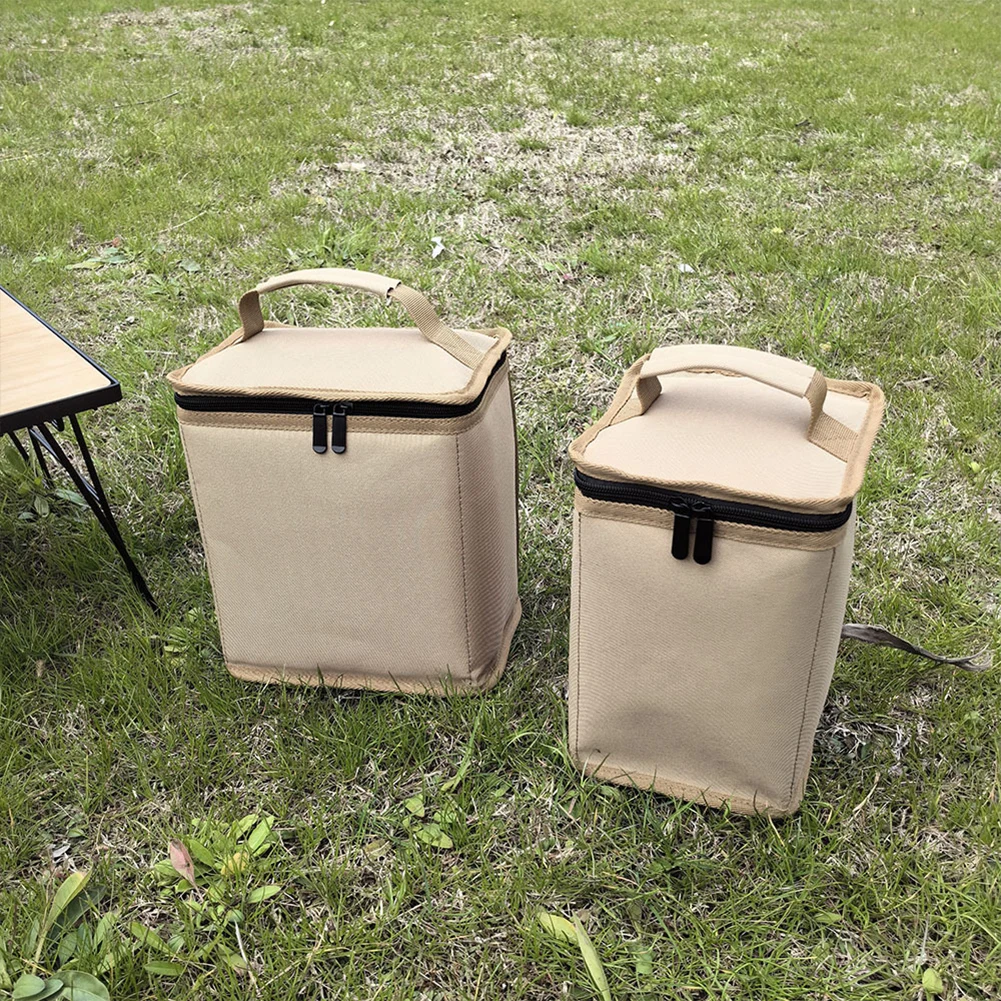 Camping Lantern Gas Tank Bag Anti-Collision Portable Gas Tank Storage Bag with Handle for Outdoor Camping Cooking Travel Picnic