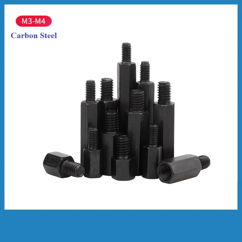 Standoff PCB Support Male Female Hex Board Spacing Screw Carbon Steel Black Column Pillars Spacers Bolt M3 M4