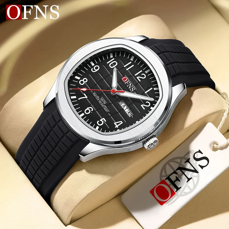 OFNS Top Brand Luxury Men\'s Quartz Watches Military Sports Waterproof Watch Automatic Date Week Quartz Men\'s Wristwatch Relogio