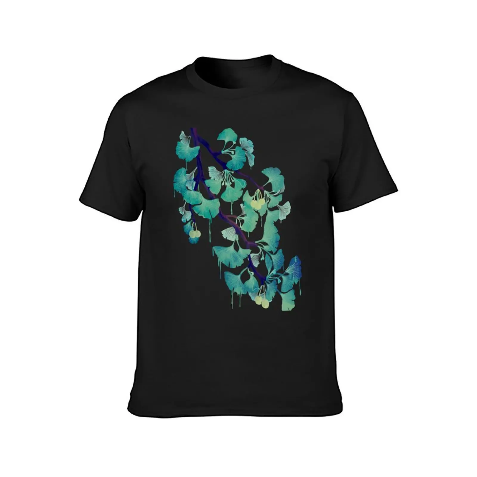 O Ginkgo (on Black) T-Shirt valentines boutique clothes baggy shirts mens plain t shirts