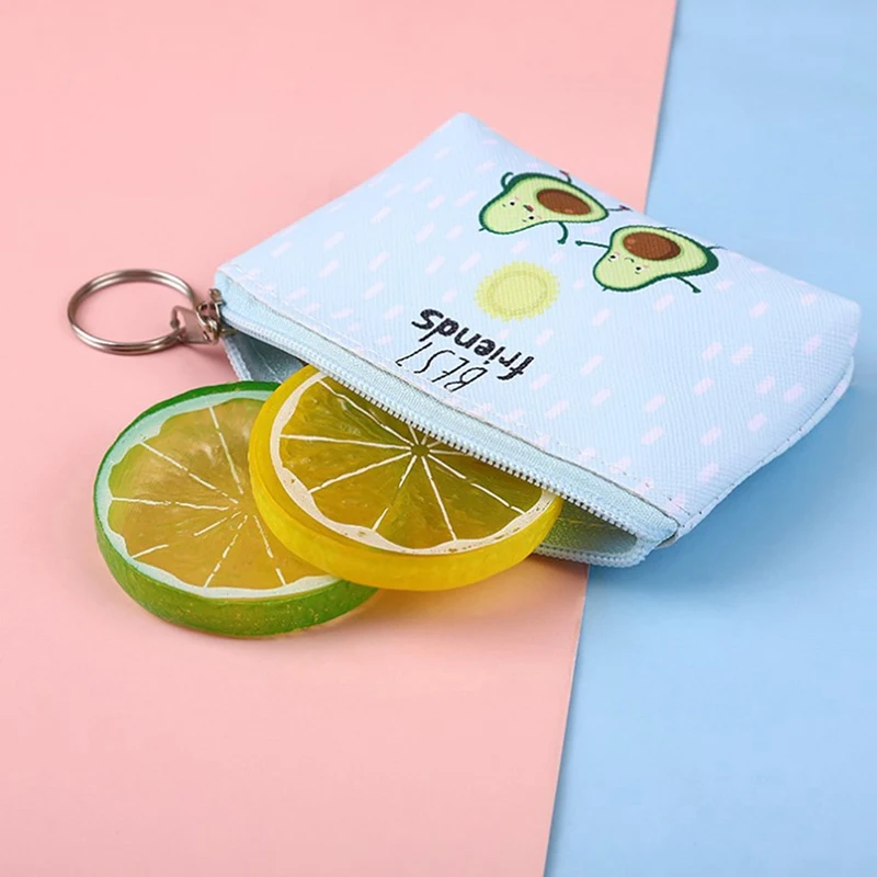 Cartoon Coin Purse Cute Creative Children Avocado Key Bag Coin Bag Japanese Zipper Money Storage Bag Small Wallet