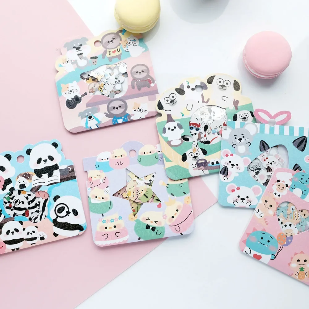 Korean Import Nekoni Brand Mini Animals Puppy Mouse Panda Stationery Stickers Scrapbooking DIY Supplies Diary Sticker School