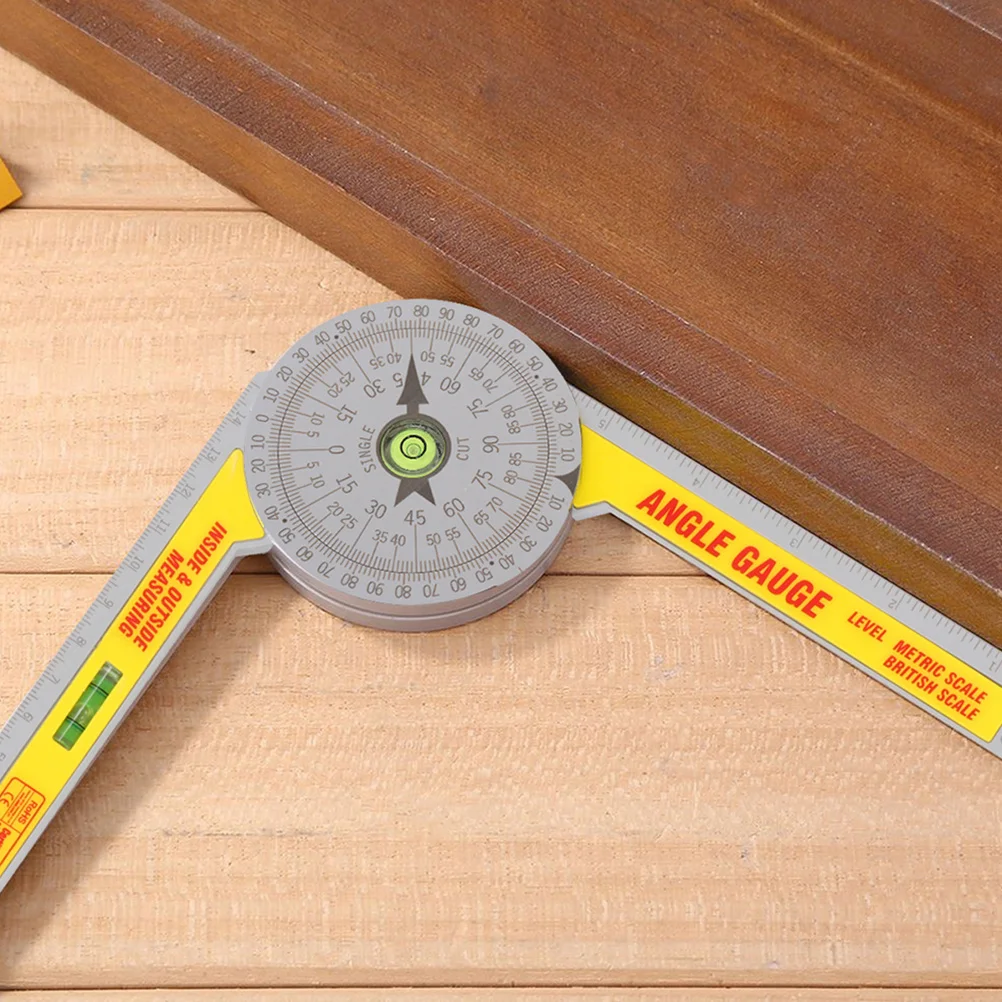 

1pc 360 Degree Angle Protractor Ruler Gauge Woodworking Measuring Tool Yellow For Carpentry Plumbing Construction Durable Angle