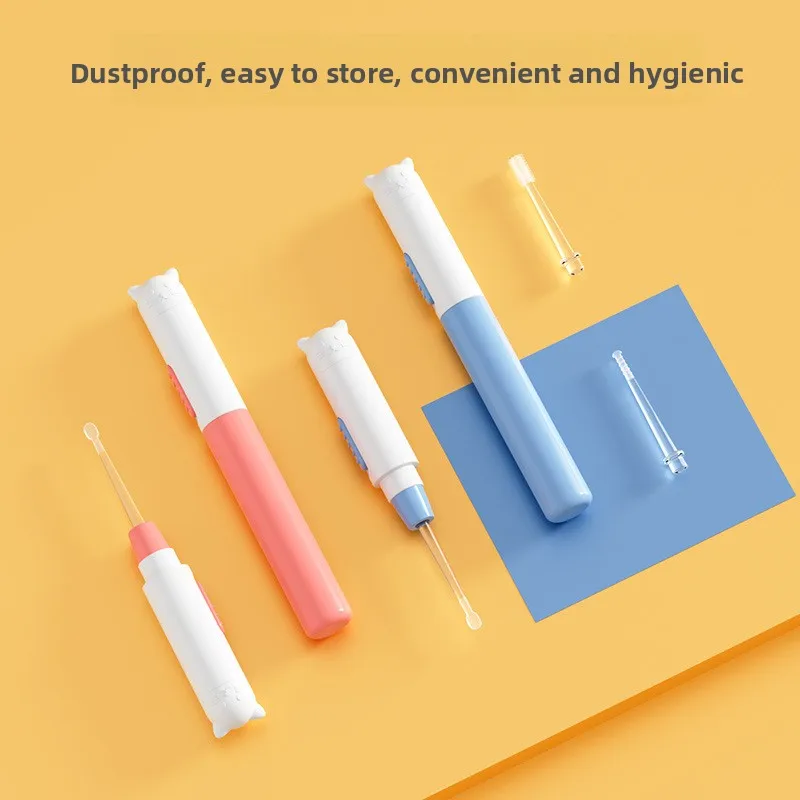 الأطفال خاص مضيئة الأذن ملعقة الطفل الأذن تنظيف شمع الأذن سيليكون لينة رئيس EarHead الأذن الرعاية الأذن ثقب ملعقة مع الضوء #4