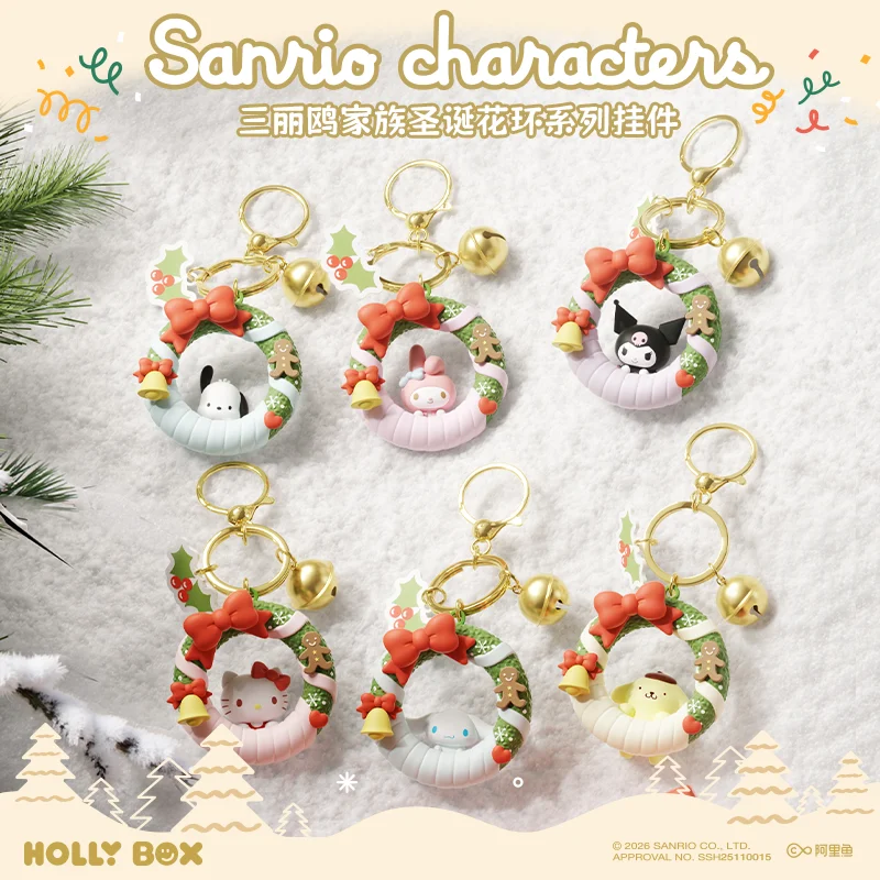 Anime Figures Sanrio Hello Kitty Kawaii Kuromi Cinnamoroll Pochacco Melody Action Figure Dolls Pendant Keychain Christmas Gifts