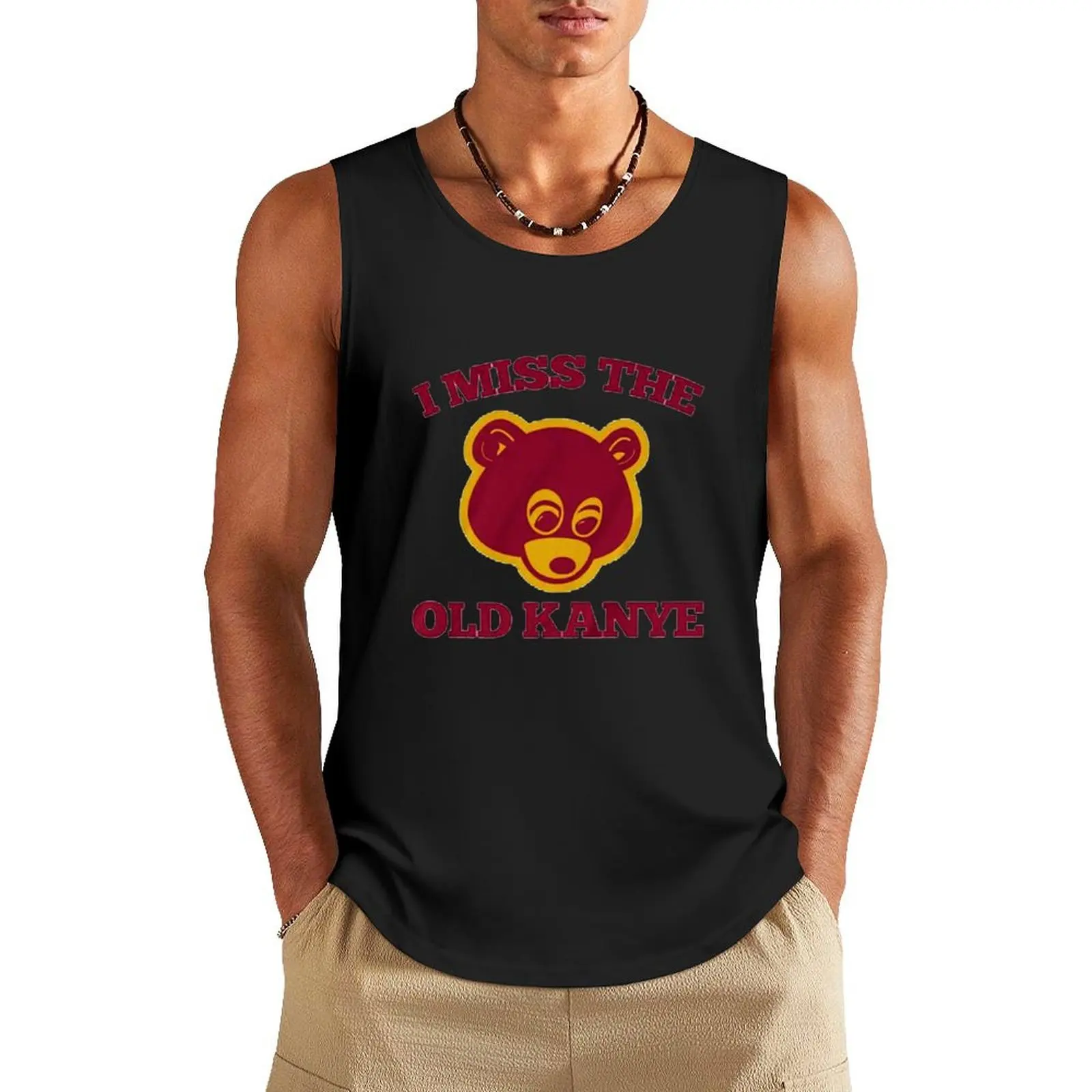

I Miss The Old Kanye - College Dropout Bear Tank Top T-shirt for fitness Gym wear