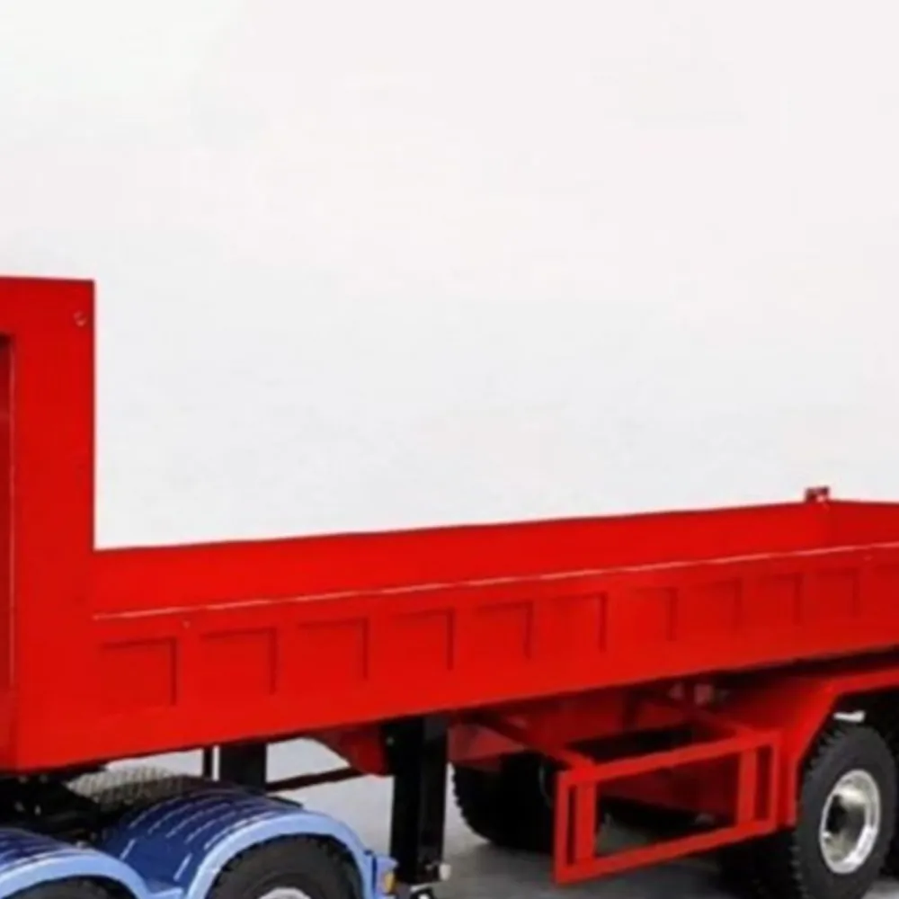 Remorque RC 3 axes 1/14, télécommande en métal, lit bas, jambes électriques pour Tamiyaya LESU RC tracteur camion voiture jouets modèle