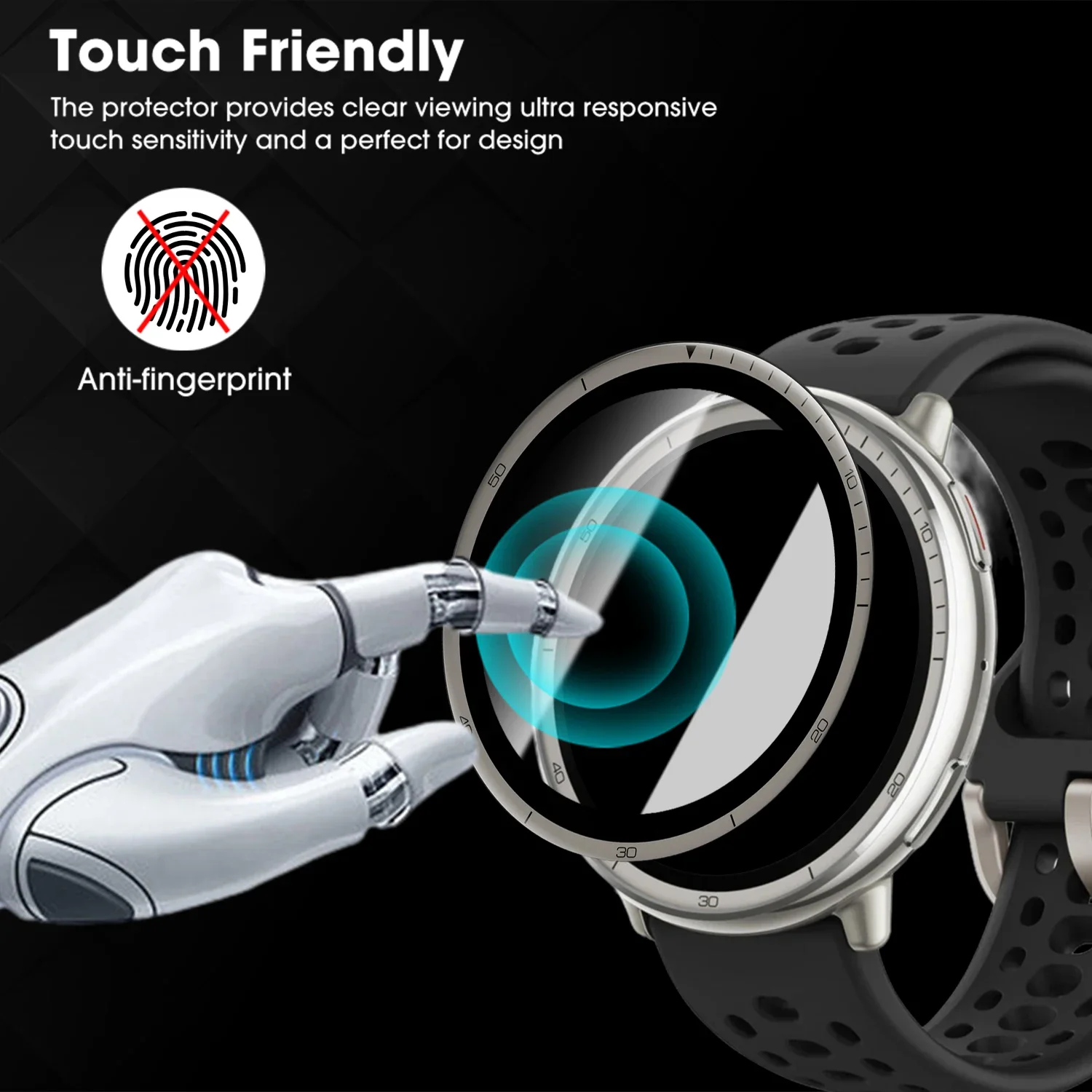 1-3PCS HD Tempered Glass For Amazfit Active 2 Clear 9H Screen Protectors Full Coverage Glass Films for Amazfit Active 2 Cover image 5