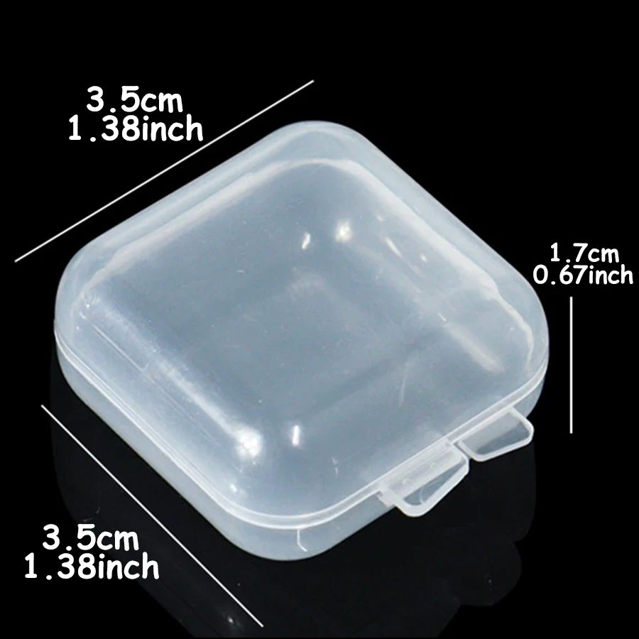 18/36/72pcs 3.5cm Clear Mini Storage Box, Transparent Jewelry Organizer for Necklace Earplugs Fish Hooks Household Container