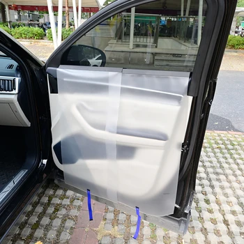 FOSHIO 2pcs/set Waterproof Cover Guards for Car Door Panel Window Film Tinting Glass Cleaning Protector Edge Tucking Seal Pads