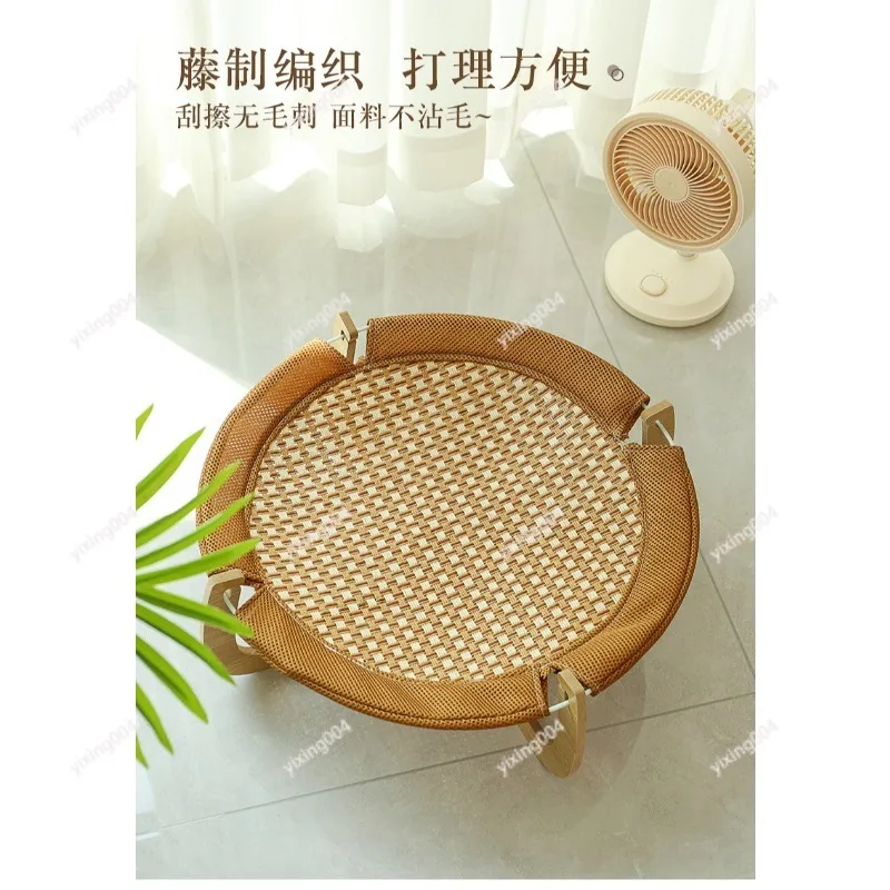 

Round Pet Cat Hammock Summer Cooling Mat Breathable Sunbathing Cat Bed for Balcony