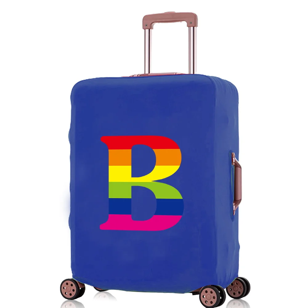 Copri bagagli accessori da viaggio protezione della copertura della valigia riutilizzabile lavabile serie di modelli stampati con lettere arcobaleno da 18-32 pollici