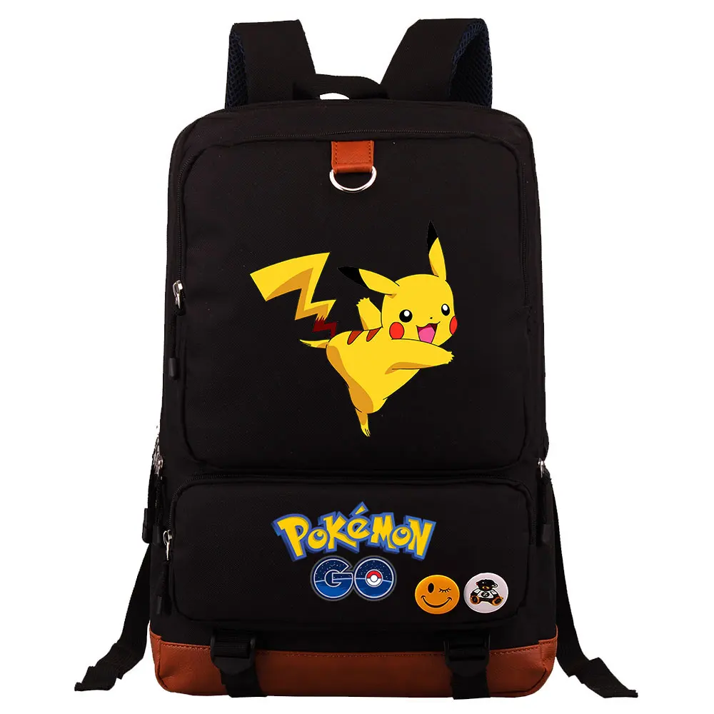 POKEMON Pikachu Backpack Schoolbag Women Men Portable Backpack Large Capacity School Bags for Teenage Girls Boys Mochilas