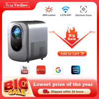 Touyinger NFX-007 1080P Full HD 8000 Lumens Smart Home Cinema Linux System Support Electronic Focus HDR10 Dual WiFi 6 Projector
