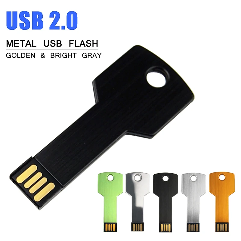 

Key USB2.0 Flash Drive Pendrive 128gb 64gb 32gb Memory Usb Stick 16gb 8gb 4gb Metal Waterproof Pen Drive Real Capacity U Disk