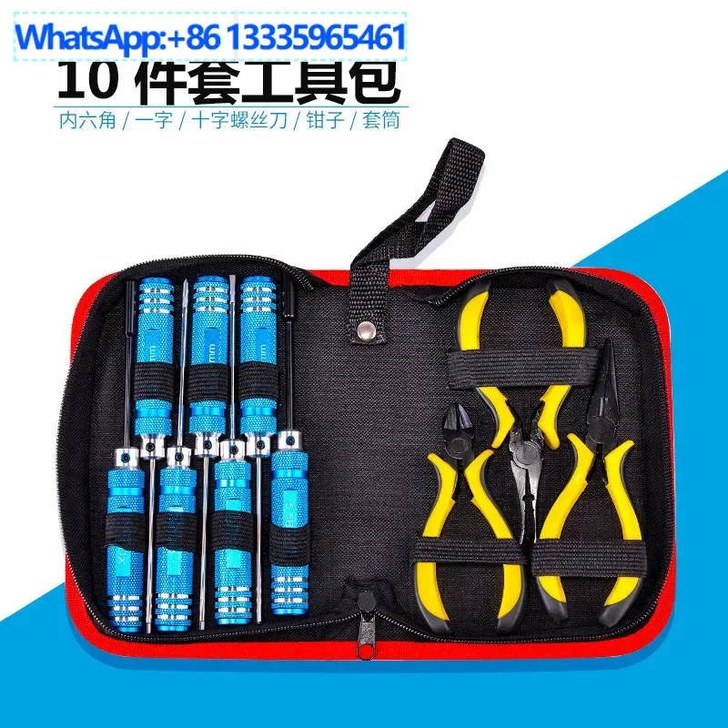 

2set RC model tool, hexagon/word/cross screwdriver/pliers/sleeve 10-piece kit
