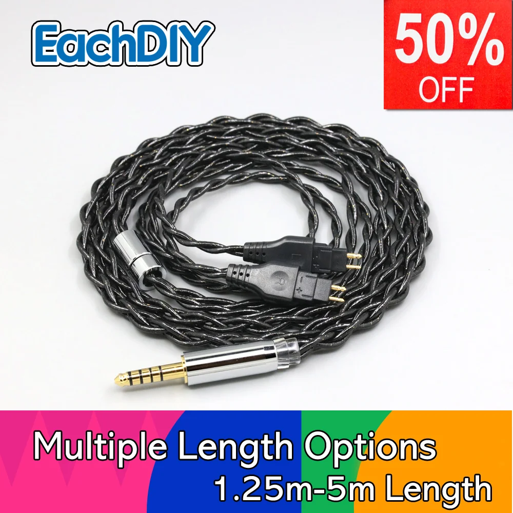 

99% Pure Silver Palladium Graphene Floating Gold Cable For Sennheiser HD580 HD600 HD650 HDxxx HD660S2 HD58x HD6xx LN008318